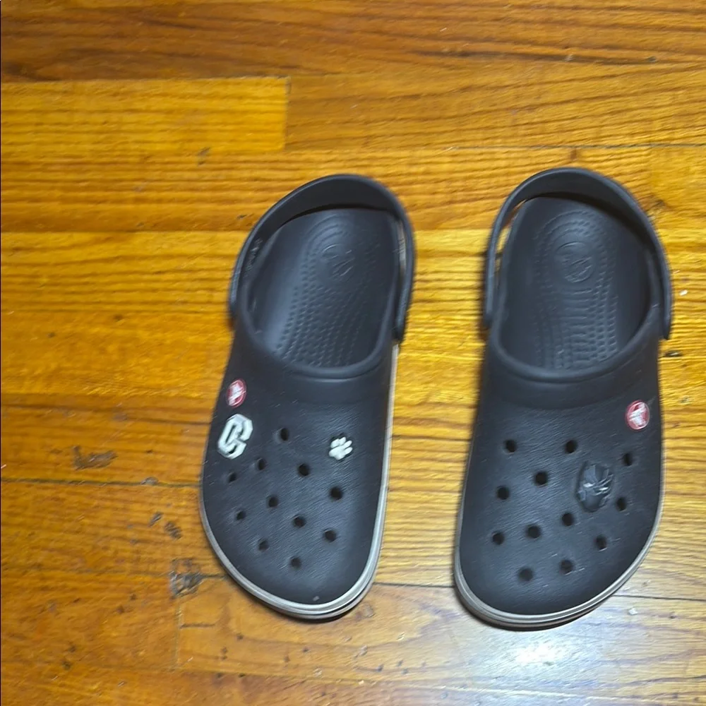 CROCS Blue Clogs with White Accents